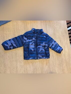 Ralph Lauren Blue Camo Quilted Puffer Jacket